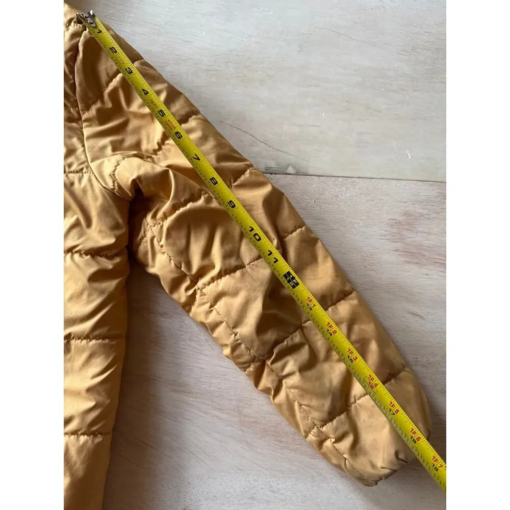 Patagonia Kids M 10 Mustard Sherpa Lined Hooded Insulated Puffer Jacket
